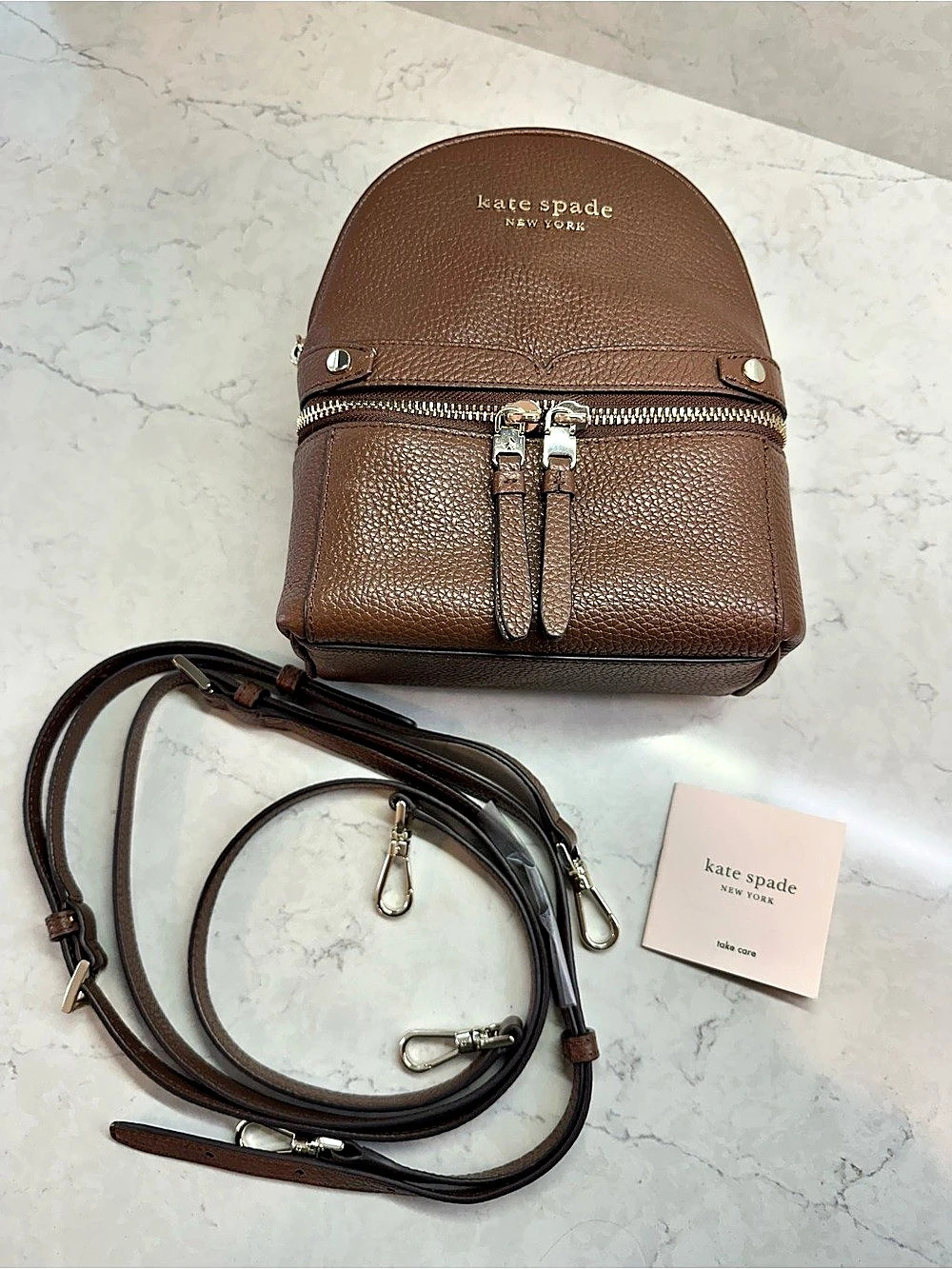 Kate Spade Day Pack Mini Convertible Backpack Crossbody Hazelnut